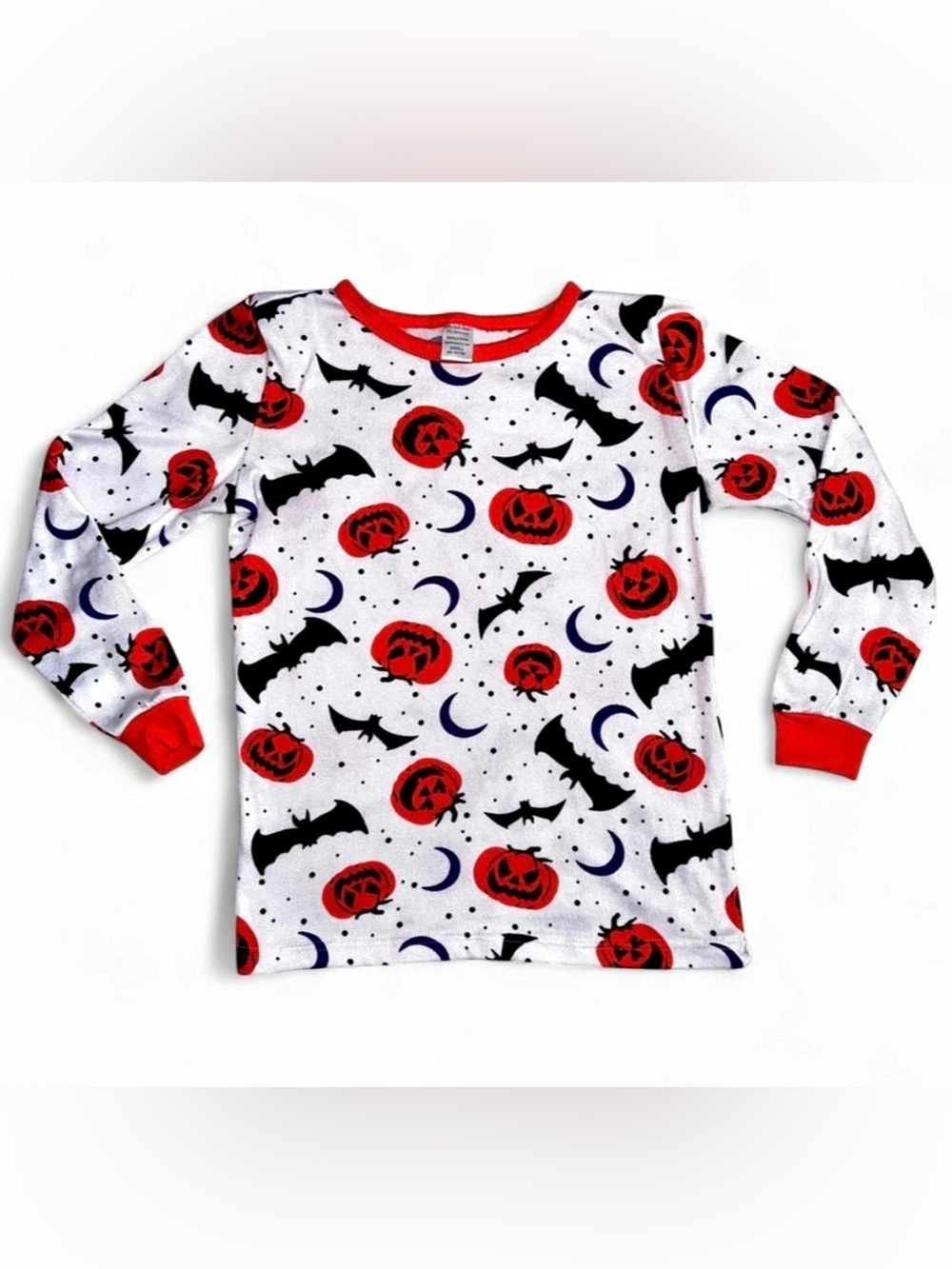 Women's Halloween Long Sleeve Top Size Small – Pumpkins, Bats & Purple Moons